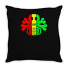 rasta skull and crossbones reggae dub club rave Throw Pillow