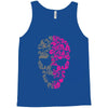 two coloured patterned skull   mens funny Tank Top