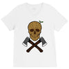 skull wood V-Neck Tee