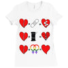 ls lesbian full heart Ladies Fitted T-Shirt