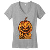 mad halloween pumpkin Women's V-Neck T-Shirt