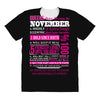 quens are born in november All Over Women's T-shirt
