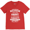 Super Cool Nanny Of A Freaking Awesome Granddaughter V-Neck Tee