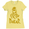 uomo dakar stampa oro moto deserto parigi africa sport Ladies Fitted T-Shirt