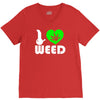 i love weed fun V-Neck Tee