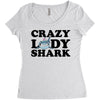 crazy lady shark Women's Triblend Scoop T-shirt