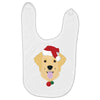 golden retriever dog with red santa's hat Baby Bibs
