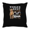 best cat mom Throw Pillow