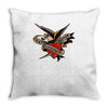 sailor jerry tattoo art military mermaid Throw Pillow