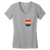 LGBT Pocket Rainbow Colors Women's V-Neck T-Shirt