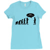 stop following me funny darwins evolution parody mens white t shirt Ladies Fitted T-Shirt