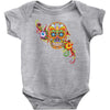 women's sugar skull purple Baby Onesie