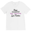 Dear Parents Tag You're It Love Teachers Women's V-Neck Tee