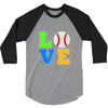 love baseball neon rhinestuds 3/4 Sleeve Shirt