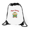 hippie holidays Drawstring Bags