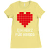 nerd shirt design  herz f&uuml;r nerds computer gaming fun big bang minecr Ladies Fitted T-Shirt