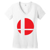 smash bros tribute unisex vinyl Women's V-Neck T-Shirt