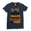 My Wife Is Super Awesome Her Husband Ladies Fitted T-Shirt