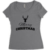 buck merry christmas Women's Triblend Scoop T-shirt