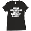 brains are awesome i wish everybody had one Ladies Fitted T-Shirt
