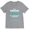 i'm a proud dad of freaking awesome welder V-Neck Tee