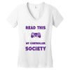 gamer pc controller game funny slogan Women's V-Neck T-Shirt