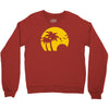 beach silhouette birds sand sunset Crewneck Sweatshirt