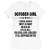 Super October Girl Ladies Fitted T-Shirt