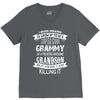 Super Cool Grammy Of A Freaking Awesome Grandson V-Neck Tee