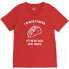 fitness fit taco in my mouth funny food eating healthy exercise gym V-Neck Tee