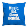 Music Eat Sleep Repeat Throw Pillow
