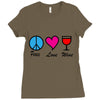 peace love wine Ladies Fitted T-Shirt