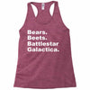 bears, beets, battlestar galactica Racerback Tank
