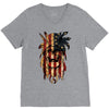 skull us flag V-Neck Tee