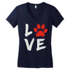 love dog paw Women's V-Neck T-Shirt