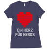 nerd shirt design  herz f&uuml;r nerds computer gaming fun big bang minecr Ladies Fitted T-Shirt