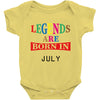 legends are born july Baby Bodysuit