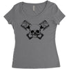 skull pisto Women's Triblend Scoop T-shirt