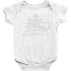 roughin' it roughing trailer camping camp Baby Onesie