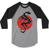 sun dragon with pearl   black red white 3/4 Sleeve Shirt
