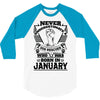 Never Underestimate Dog Rescuer Who Was Born January 3/4 Sleeve Shirt