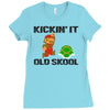 kickin it old skool Ladies Fitted T-Shirt