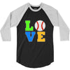 love baseball neon rhinestuds 3/4 Sleeve Shirt