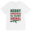 Merry Christmas Ya Filthy Animal V-Neck Tee