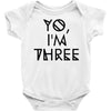yo, i'm three Baby Onesie