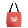 my gun is bigger Tote Bags