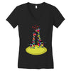 Giraffe Couple T shirts Women's V-Neck T-Shirt