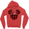minnie mouse fabric christmas Zipper Hoodie