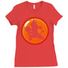 Kid Goku Kamehameha 4 Star Ladies Fitted T-Shirt