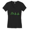 morning coffee heatbeat ekg Women's V-Neck T-Shirt